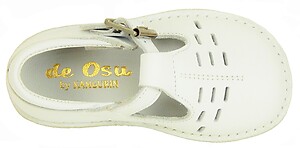 A-1154 - White Leather T-Straps