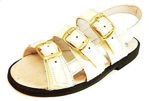 A-7132 - Ivory Patent Sandals
