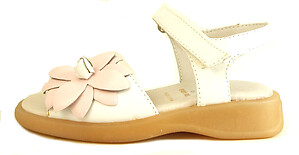 B-6588 - White Pink Flower Sandals - Euro 24 Size 7