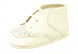 A-1158 - White Pink Crib Shoes - Euro 19 Size 4