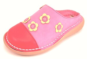 5X0812 - Red Fuchsia Flower Clogs