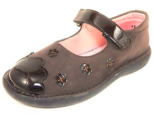 5Z7511 - Brown Flower Mary Janes