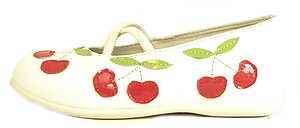 6F7116 - White Cherry Mary Janes - European 25 Size 8