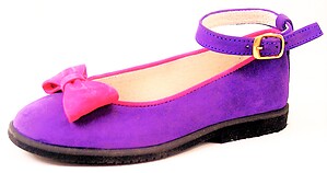 A-1014 - Purple & Fuchsia Bow Shoes