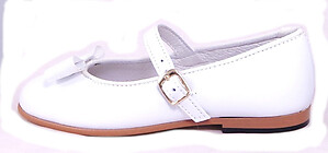 A-1014 - White Leather Tuxedo Bow Dress Shoes