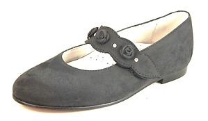 A-1165 - Navy Suede Flats - Euro 30 Size 12