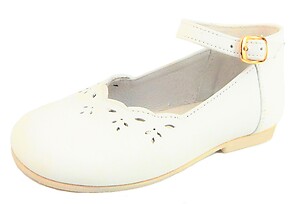 A-1210 - Flower Perfed White Dress Shoes