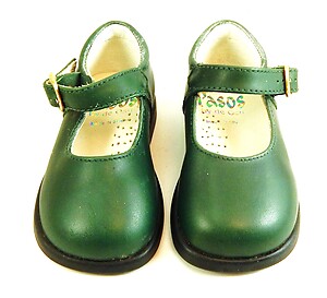 B-111 - Forest Green Mary Janes - Euro 19 Size 4