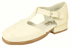 B-170 - Ivory Brocade T-Straps