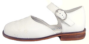 B-6321 - White Embroidered Dress Shoes