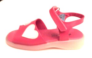 B-7042 - Fuchsia Heart Sandals - European 25 Size 8