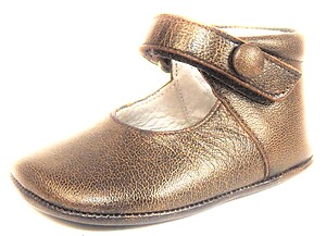 DO-111 - Brown Metalized Crib Shoes