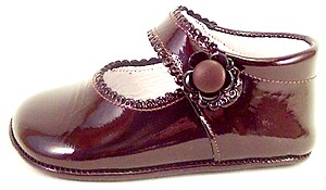 DO-153 - Brown Patent Pram Shoes