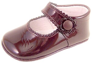 DO-153 - Brown Patent Pram Shoes