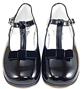 K-4882 - Black Patent T-Straps