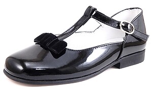 K-4882 - Black Patent T-Straps