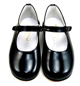 P-2550 - Black Patent Button Shoes