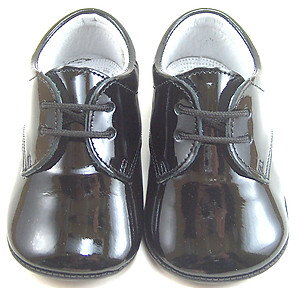 PR-240 - Black Patent Pram Shoes