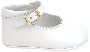 PR-326-1 - White Pearl Crib Shoes