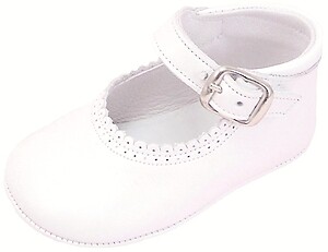 PR-326-2 - White Pearlized Crib Shoes