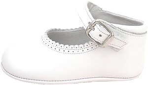 PR-326-2 - White Pearlized Crib Shoes