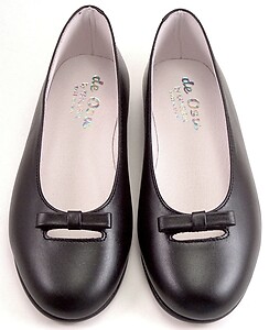 S-1394 - Black Leather Ballet Flats