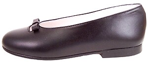 S-1394 - Black Leather Ballet Flats