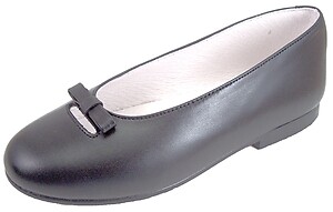 S-1394 - Black Leather Ballet Flats