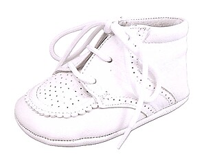 A-1158 - White Crib Shoes - Euro 15 Size 0/NB