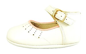 TI-340 - White Pink Crib Shoes