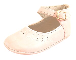 TI-340 - Pink Leather Crib Shoes