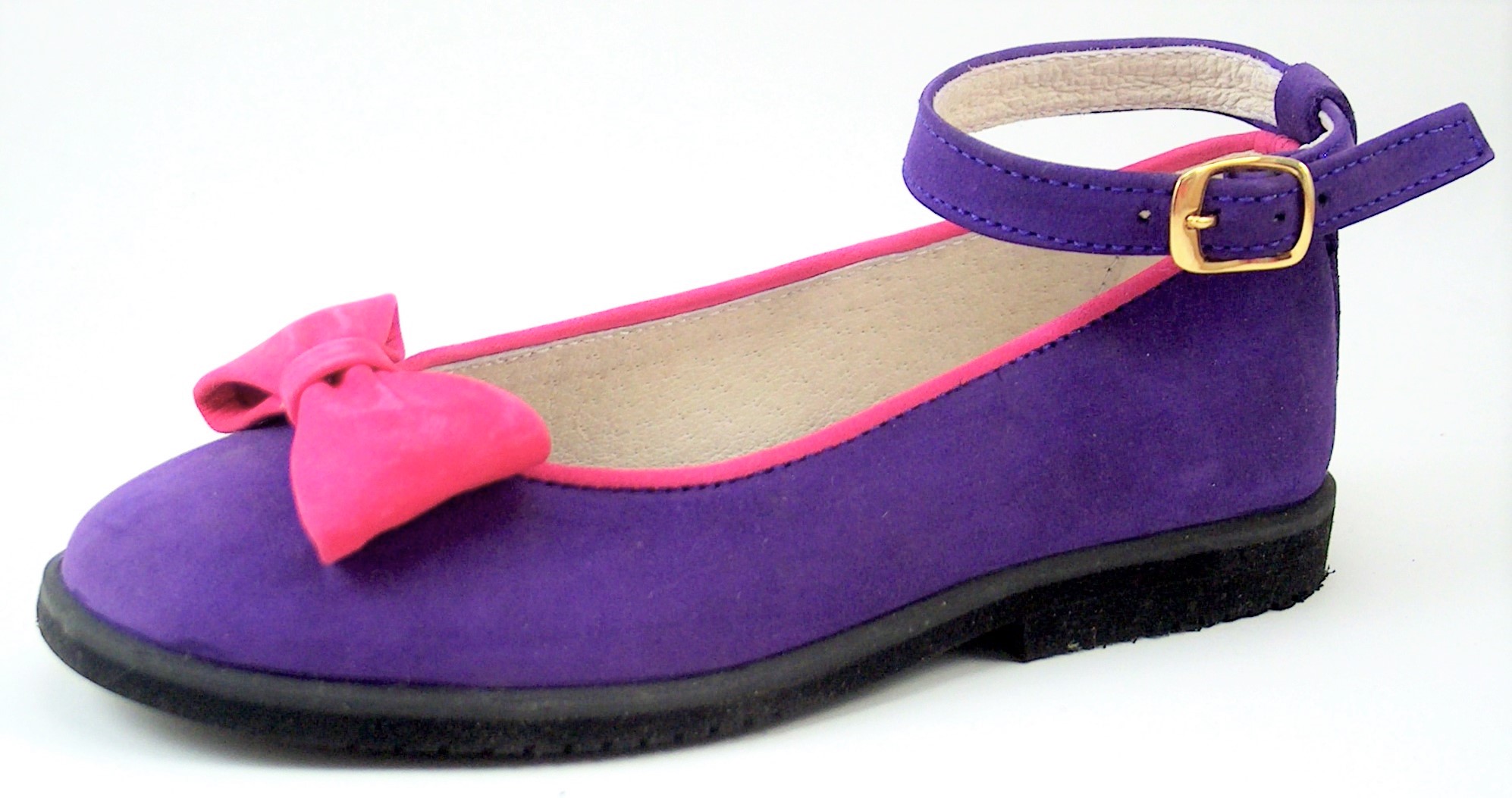 A-1014 - Purple & Purple Bow Shoes