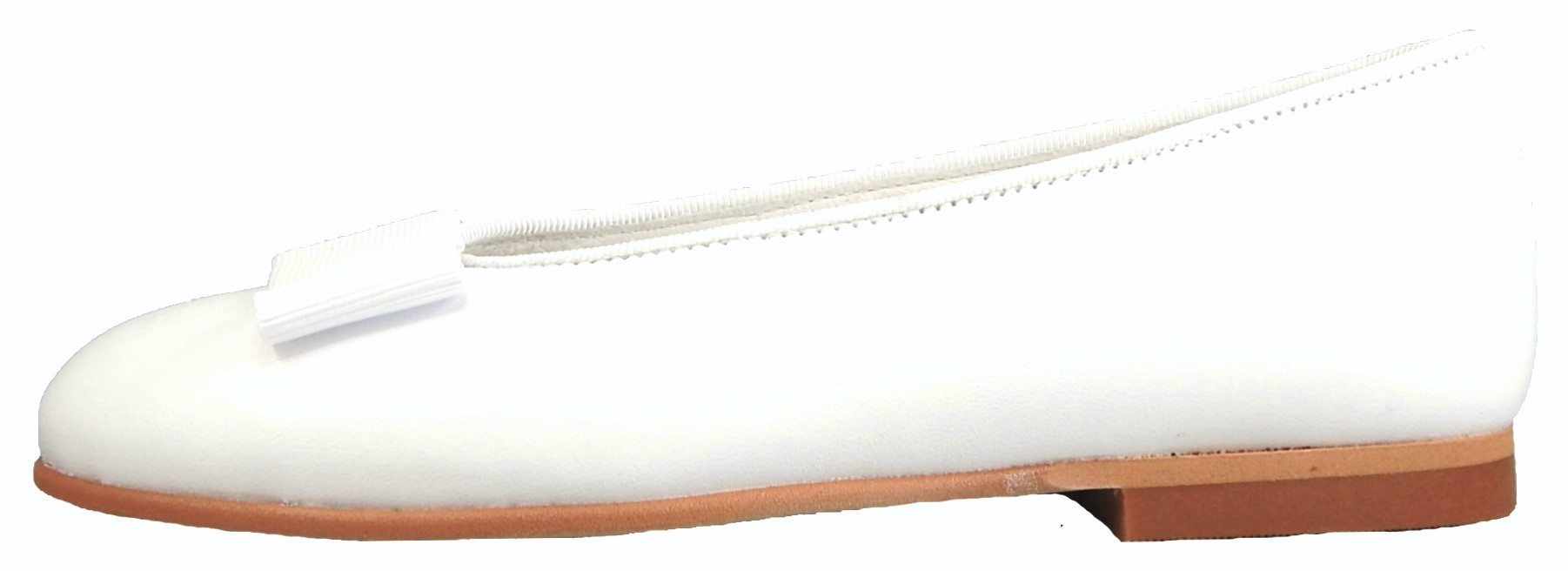 A-1182 C - White Tuxedo Bow Ballet Flats - Euro 36 Size 5