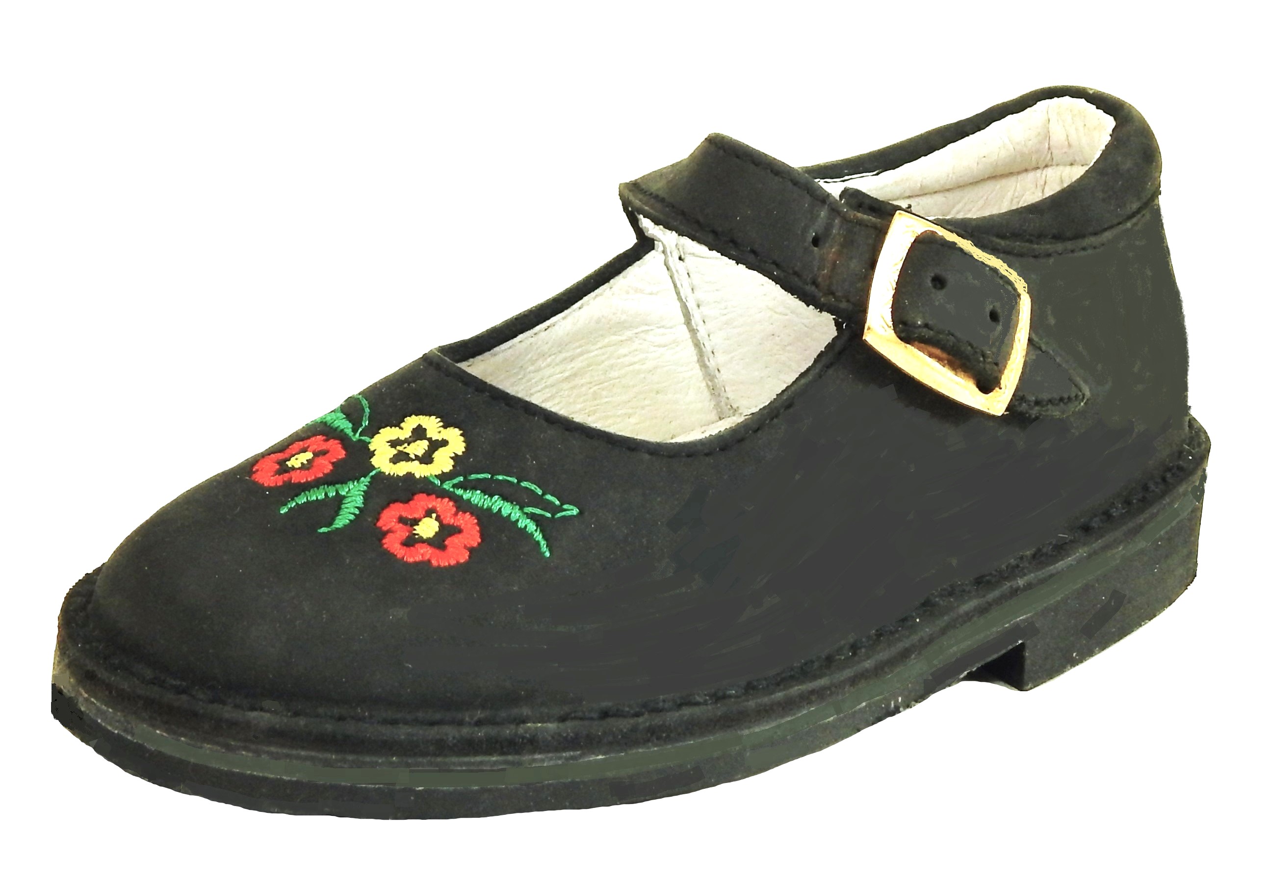 A-1229 - Black Flower Mary Janes