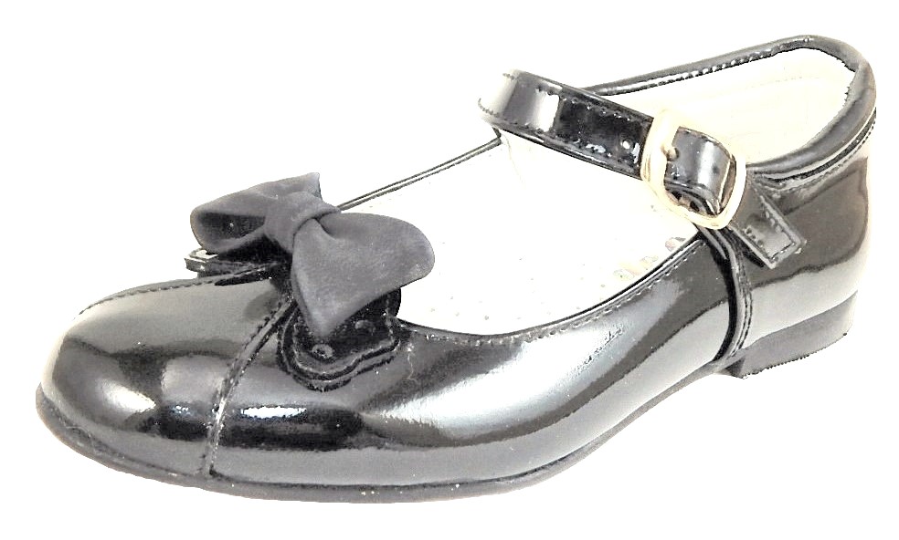 A-1283 - Black Patent Bow Dress Shoes