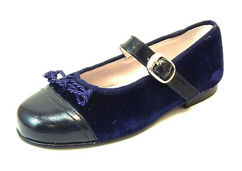 S-1375 - Navy Velvet Mary Janes - Euro 25 US 8