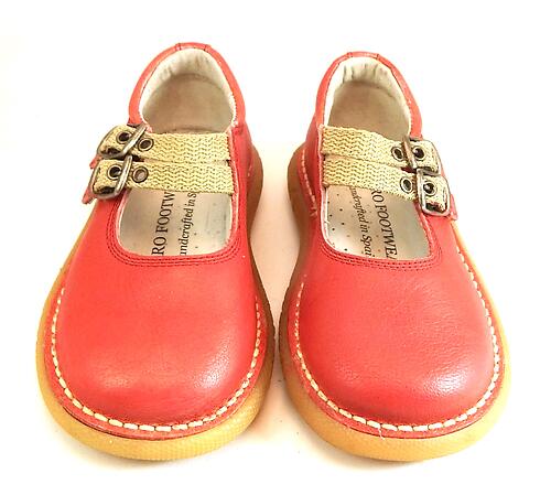 FARO 5Q0110 - Double Buckle Red Shoes - Euro 24 Size 7