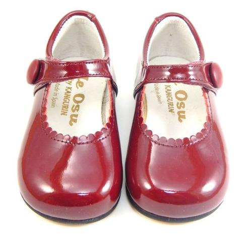 K-5327 - Burgundy Patent Button Shoes