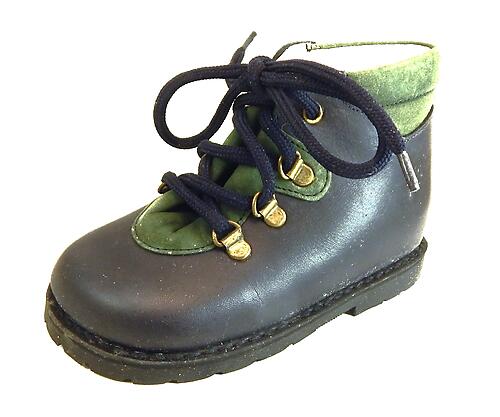 A-491 - Navy & Green Hiker Boots - Euro 22 Size 6