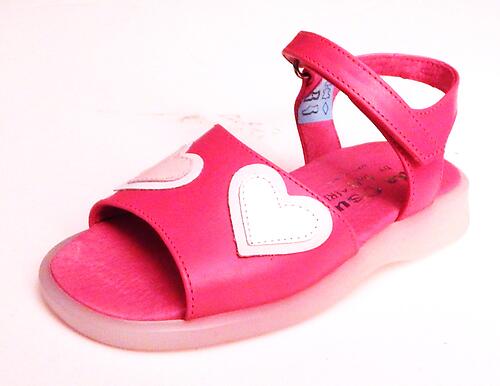 B-7042 - Fuchsia Heart Sandals - European 25 Size 8