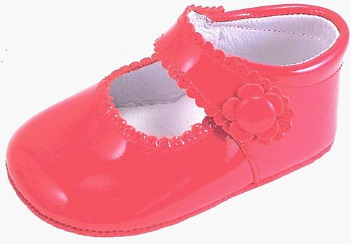 red patent leather baby shoes