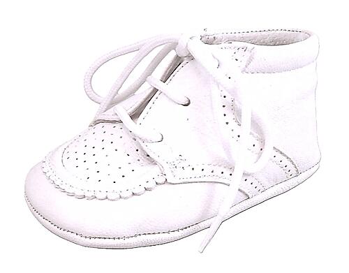 A-1158 - White Crib Shoes - Euro 15 Size 0/NB