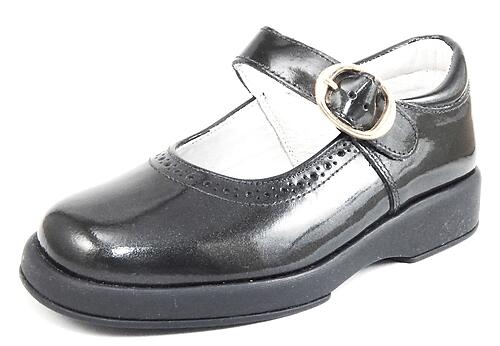 FARO F-3289 - Black Metallic Patent Mary Janes - Euro 38 Size 10.5